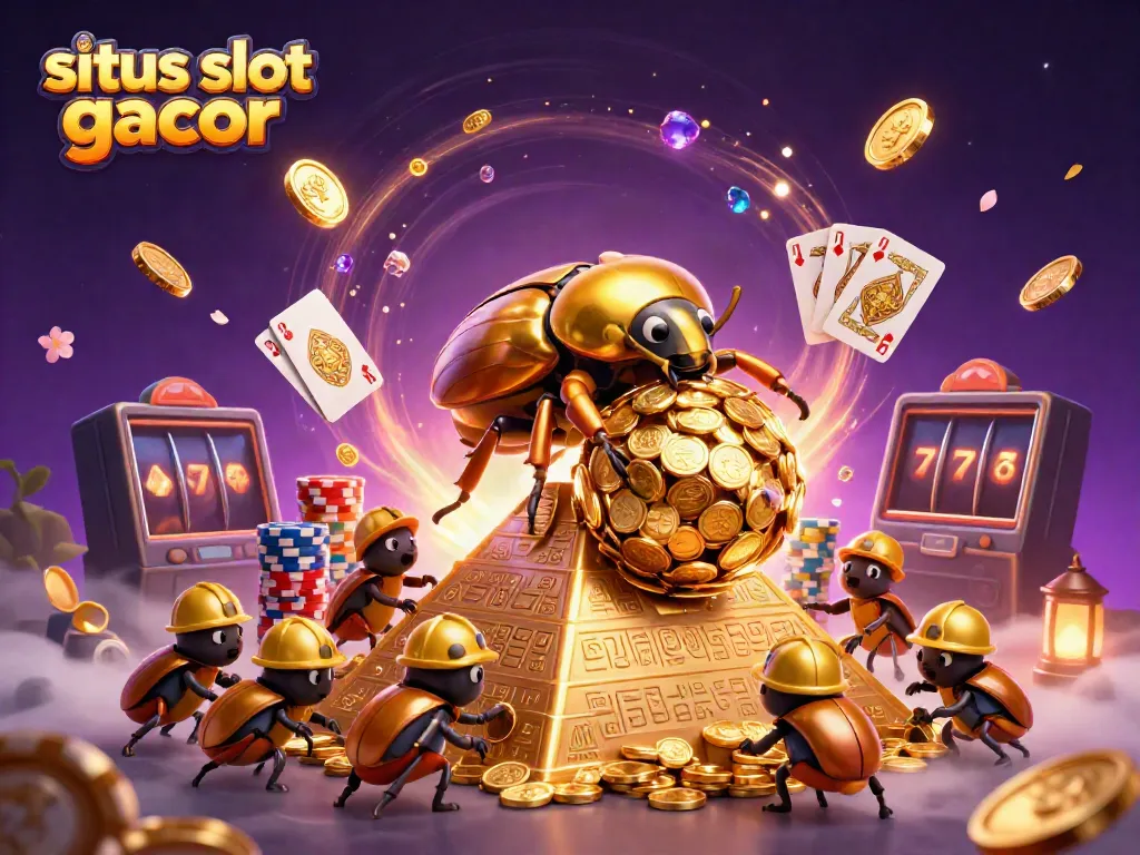 Engage with the thrilling situs slot gacor adventure featuring golden beetles and jackpot symbols.
