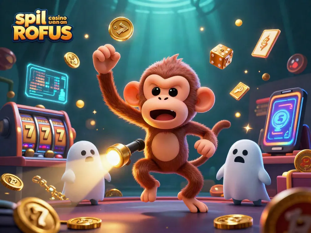 Experience thrilling gaming with spil casino uden om ROFUS in a lively 3D casino scene.