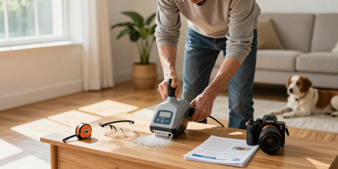 Application de Shashel® pour traitement des vers du bois dans un intérieur chaleureux.